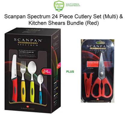 Scanpan Spectrum Cutlery Set 24 Piece & Kitchen Shears Bundle