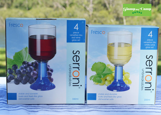 Serroni Venetian Blue Red Wine & White Wine Set