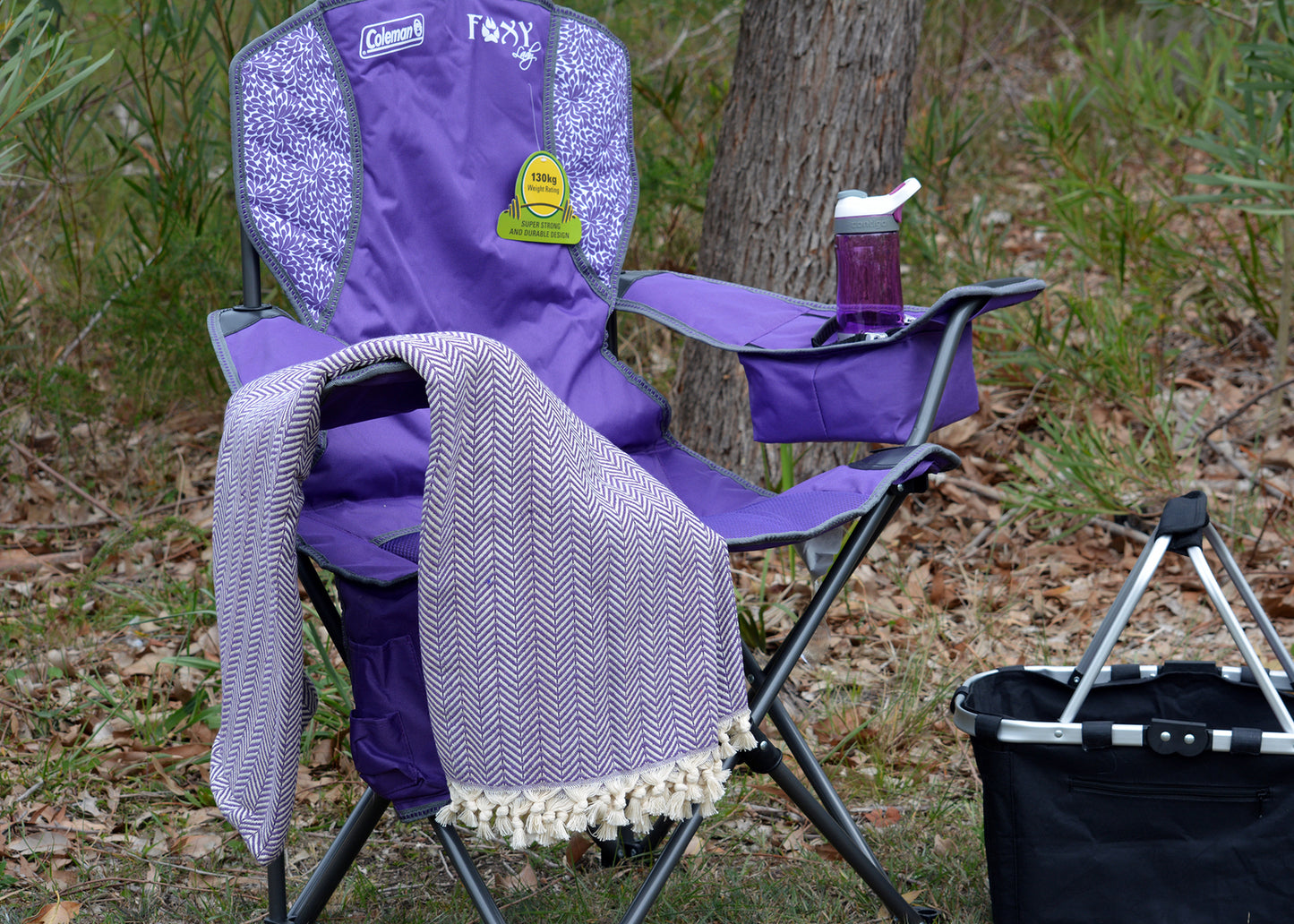 Luxurious Turkish Cotton Throw Rug / Travel Blanket - Purple