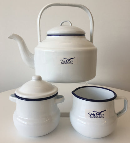 Falcon Enamel 2L Kettle with Sugar Pot and Creamer Set
