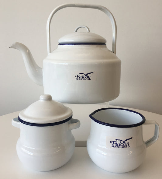 Falcon Enamel 2L Kettle with Sugar Pot and Creamer Set