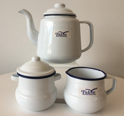 Falcon Enamel 1.5L Kettle with Sugar Pot and Creamer Set