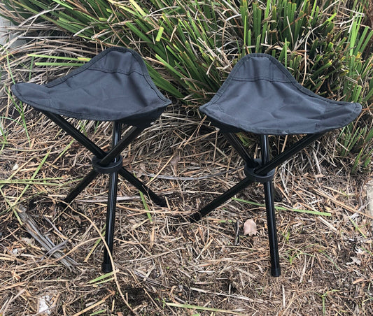Compact Lifestyle 3 Leg Folding Camp Stool - Set of 2 with Carry Bag